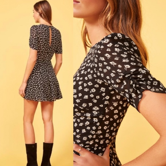 Reformation Dresses & Skirts - Reformation Black Floral Mini Dress 0